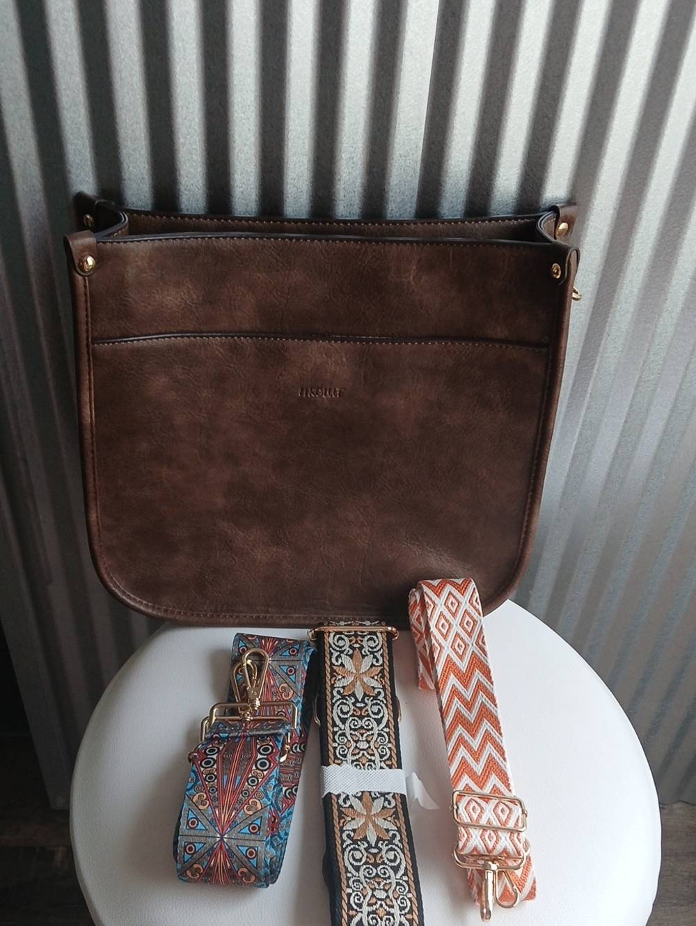 HKCLUF Brown Women’s Crossbody Bag with Detachable Straps NEW